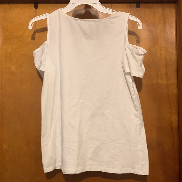 Michael Michael Kors Size M White Cold Shoulder Top - Picture 6 of 6